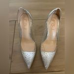 NEW FSJ Studded Pointed Toe Transparent Pumps High Heels Shoes 7 $87 Silver Photo 4