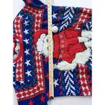 Jolly Sweaters Women's XL Blue/Red Ugly Christmas Sweater Furry Cat Persian Red Photo 4