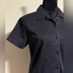 kim rogers EUC  Black Floral Embroidered Button Down Blouse size MP Photo 1