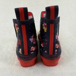 Joules Wellibob Women's Floral Print Navy‎ Red Ankle Rain Boots Size US 7 Blue Photo 4