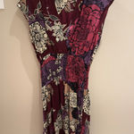 ABS Collection 100% Silk Floral Smocked Waist Dress Size 8 Purple Photo 0