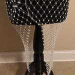 White RHINESTONE V NECK COVER UP DRESS SIZE 4 Photo 6