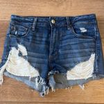 American Eagle  super stretch denim shorts size 10 high rise shortie distressed Photo 0