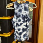 Gap  Blue Tie Dye Ribbed Halter Racerback Tank Top Size Small Photo 3