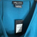 City Chic NWT ‎ Frill Shoulder Dress In Teal Size L (20) Photo 3