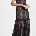 Alexis Kieran Lace Maxi Dress Black Sleeveless Sheer Bustier Gown Size Large EUC Photo 0