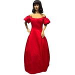Vintage 80's Scaasi Boutique Red Satin Off Photo 1