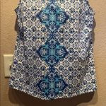 Lands' End New Lands’ End Women’s Tankini Top Blue White Size 12 NWT Photo 3