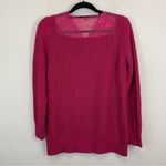 Sundance ‎ Pink V Neck Lace Trim Cotton Blend Pullover Sweater Small Photo 5
