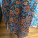Vintage Hourglass Orange Blue Floral Dress Size L Photo 3