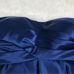 Bill Levkoff  Navy Blue Strapless Satin Dress Short Bridesmaid Formal‎ Size 0 Photo 4