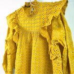 Scotch & Soda Yellow Eyelet Exaggerated Ruffle Top Size M Euro Summer Vibe! Photo 5