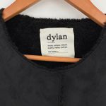Dylan  Black Faux Suede Sherpa Trim Long Vest Women's Photo 2