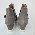Linea Paolo  boots women's 7 ankle wedge side zip gray suede leather Photo 3
