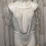 H&M Divided White Tie Strap Crop Top Women’s Size L Photo 0
