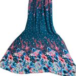 Fate‎ Floral Maxi Dress Teal Blue Pink Spaghetti Strap Elastic Waist M Halter Size M Photo 3