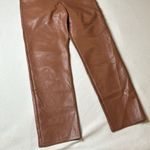 Aritzia  Wilfred Vegan Leather Melina Straight Leg Pant in Brown Photo 5