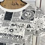 Vibe N Astrology Horoscope Crop Shirt Cream Black Medium Black Photo 4