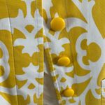 J.Crew Yellow White Retro Crop Blazer Jacket Tapestry Large Print Women’s 4 Photo 2