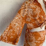 ZARA  Orange Paisley Mini Skirt Set Photo 5