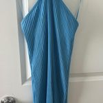 ZARA  Blue Halter Dress Mini Ribbed Photo 1