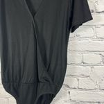 Madewell Wrap Front Bodysuit Short Sleeve V-Neck Bodysuit Black XXS NWT Photo 4
