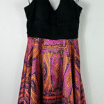 Cato Dress 14 Black Multicolor Boho Paisley Handkerchief Hem Halter Y2K Fairy Photo 0