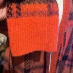 Lucky Brand Sweater Womens orange Plaid Cardigan Long Sleeve Wool Blend XL Photo 3