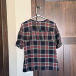 J.Crew Edie Stewart Tartan Plaid Ruffle Short Sleeve Blouse Size 10 Photo 1