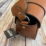 True Religion Mini Flap Crossbody Bag Purse Cognac Brown Gold Cream NWT Photo 6