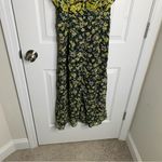 ZARA  floral ruffle yellow slit front midi dress size medium blogger spring‎ Photo 3