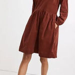 Madewell New! Corduroy Relaxed Mini Dress in rusted burgundy, size S Photo 0