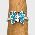 Sterling Silver Vintage Style Turquoise Butterfly Ring - Sz 9 Photo 4