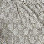 Apt. 9 Women’s Dress 👗 Fit & Flare White Lace Sleeveless 2X Nude lining Satin Belt Tie Photo 6