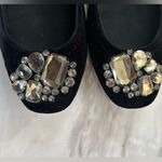 Talbots  Black Velvet & Grey Rhinestone Ballet Flat Photo 3