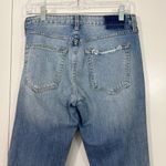 AMO Size 29 Blue Twist Heartbreaker Ankle Slim Straight Fray Hem Jeans Photo 9