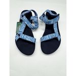 NWT L.L Bean Maine Isle Four Point Blue Gingham Plaid Sandals Women’s Size 8 Photo 1