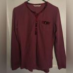 Woolrich  Red Waffle Knit Thermal Top w/ Red Plaid Accents Size SM Photo 0