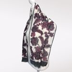 Vintage Floral Print Wool Blend Rectangle Scarf Gray Red White Multiple Photo 2