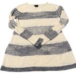 Calvin Klein jeans szS LS grey & white striped sweater sheer back panel EUC Gray Photo 0