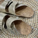 Kork-Ease Women’s Metallic Gold Torreya Slides Sandals Leather Double Buckle 7 Photo 5