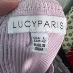 Lucy Paris  Elle Lavender Ribbed Short Sleeve Sweater Size Large EUC Photo 5