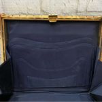Vintage INDUSTRIA ARGENTINA Navy Midnight Blue Suede Clutch Quilted Chain Bag Photo 11