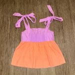 Lilly Pulitzer EUC Anlee Purple Orange Tie Shoulder Top - Size 4 Photo 3