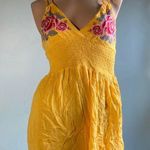 Forever 21 Yellow Multicolored Crochet Romper Photo 0