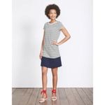 Boden Coralie white navy blue striped short sleeve shift cotton mini dress 4 Photo 7