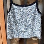 Brandy Melville John Galt tank top baby tee cropped leopard print navy bow lace animal Photo 3