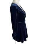 Urban Outfitters Velver Wrap Romper Blue Party Holiday Size S Photo 5