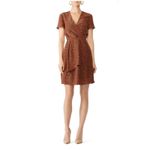 Slate + Willow  Rust Brown Silk Leopard Print Dress Photo 9