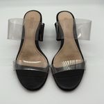 Schutz  Victorie Slide Sandals in Transparent/Black Vinyl Size 8.5 Photo 2